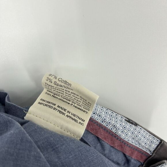 Perk Pants Size 32x32 Mens Gray Slim Fit Stretch Tapered Leg Flat Front Chino - Picture 8 of 8